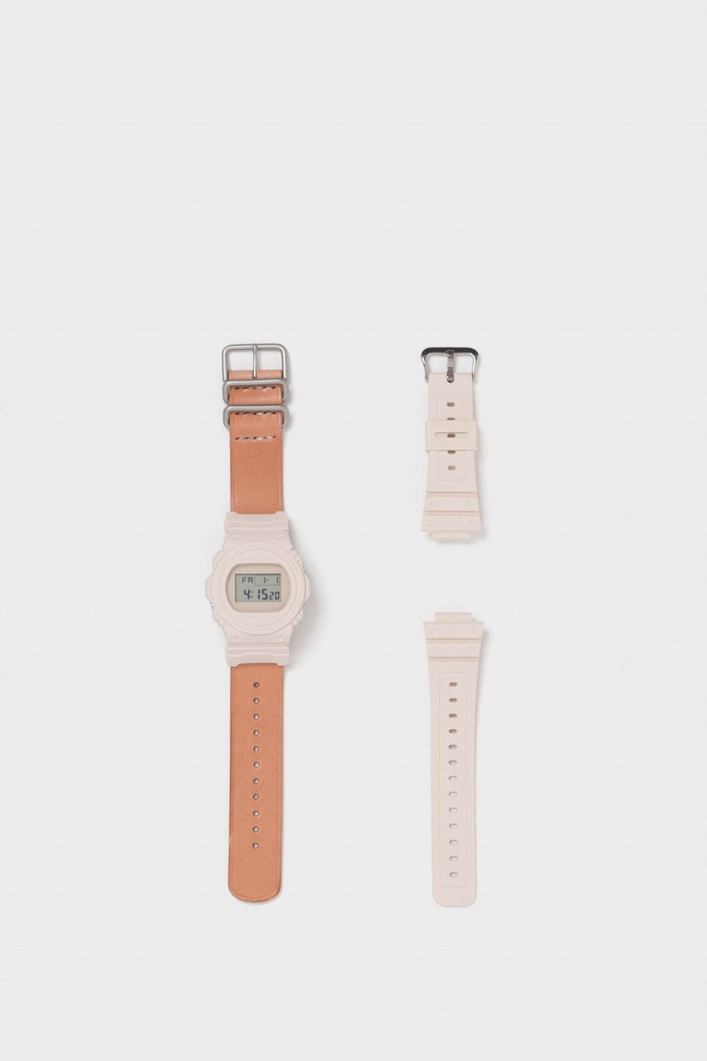 エンダースキーマ×G-SHOCKの第2弾、デジタル時計とベルトの経年変化で時を刻む腕時計｜写真10