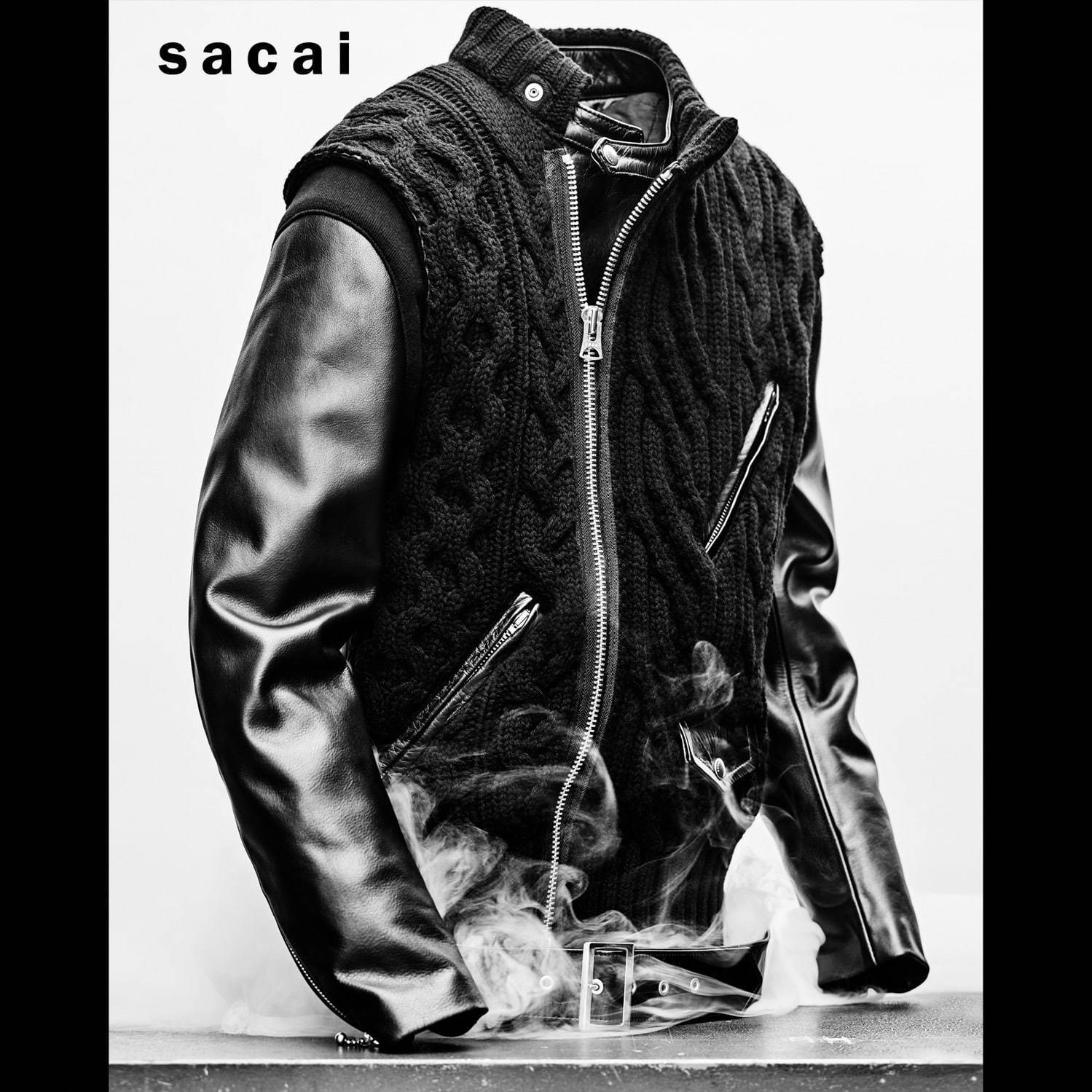 sacai  レザー ライダースジャケット　ブルゾン  アウター ライナー付