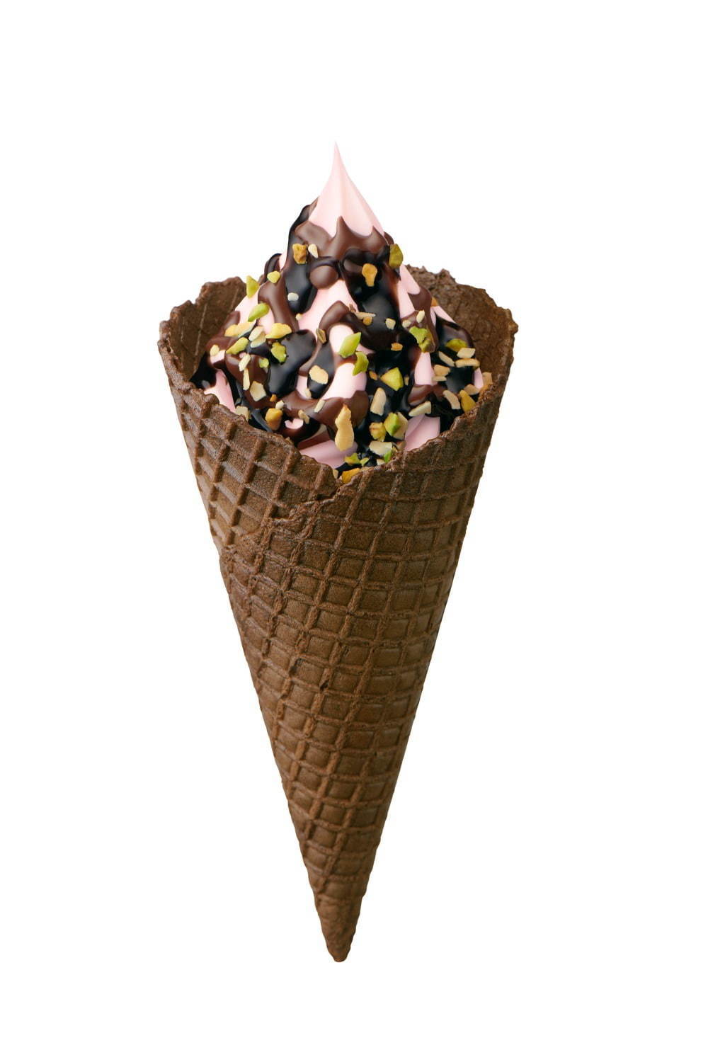 ミニストップの新作ソフトクリーム「ショコラいちごソフト」苺みるくソフト×濃厚チョコソース｜写真2