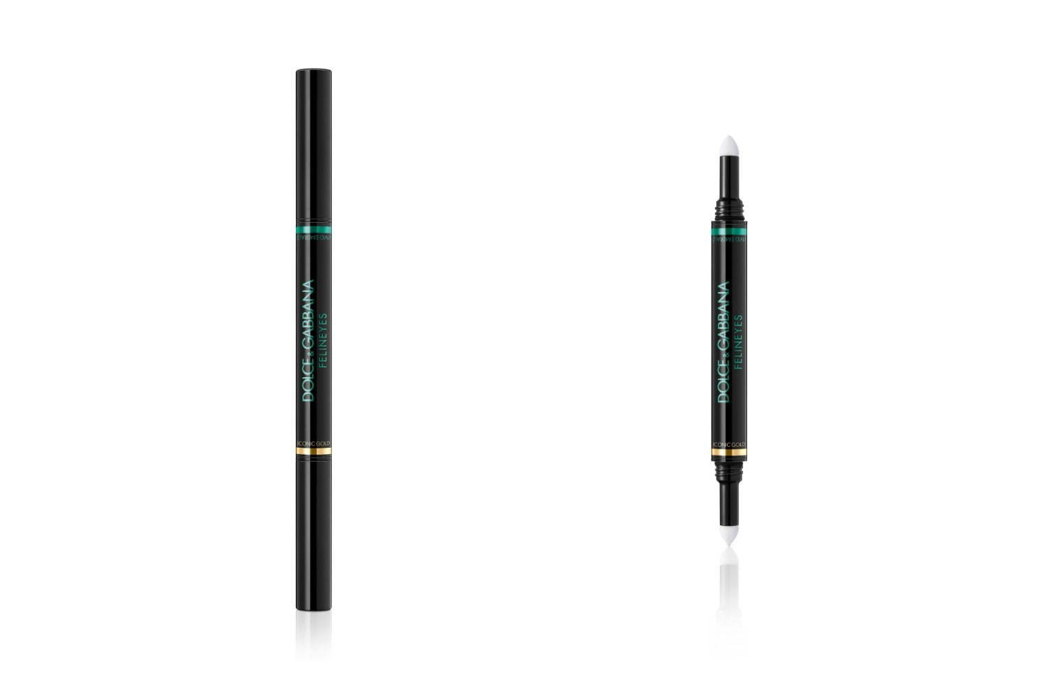 ドルチェ＆ガッバーナ フェリンアイズ シマートップコート パウダー デュオ VIVID EMERALD ICONIC GOLD 3,500円＋税＜限定品＞