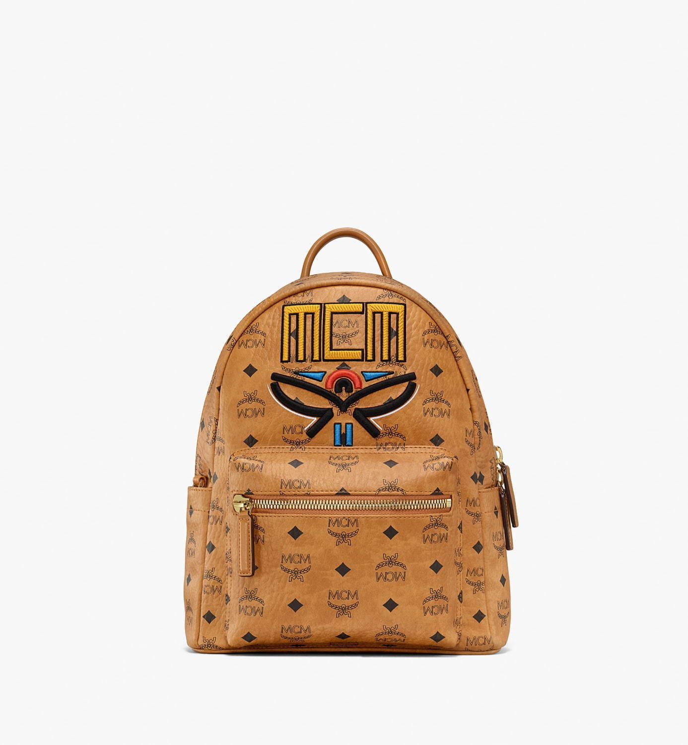 【希少・美品】MCM モノグラム　リュック　ハートロゴプレート　フラップ