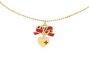 【煌めくハートが可愛い♡】ルイヴィトン ネックレス きらめくハートとLVがお洒落♪】Louis Vuitton☆ネックレス