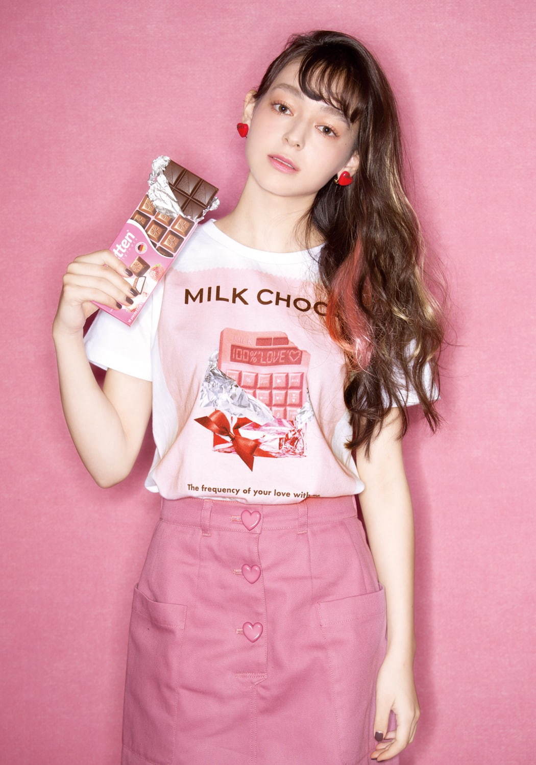 ミルクのバレンタイン、ピンク色の“板チョコ”Tシャツ＆“ハート”のボンボンショコラ風アクセ｜写真20