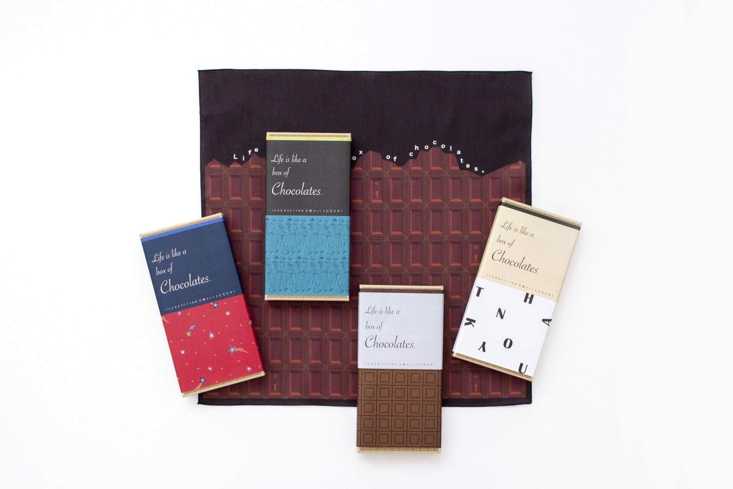 まるでスイーツ「チョコレート柄」上質ハンカチーフ、クラシクス・ザ・スモールラグジュアリから