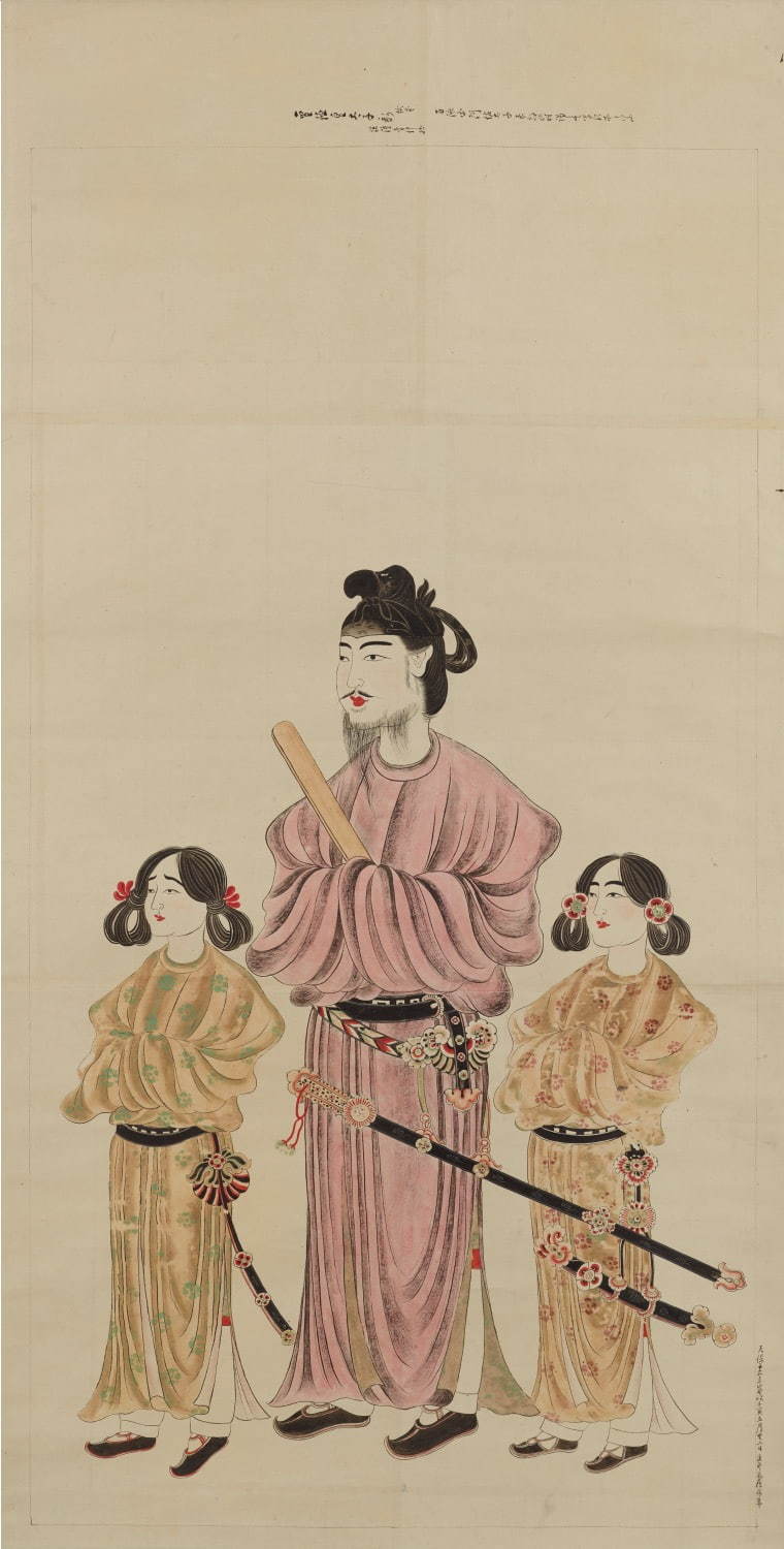 聖徳太子二王子像(模本) 狩野養信模写 江戸時代・天保13年(1842) 東京国立博物館蔵［東京会場］