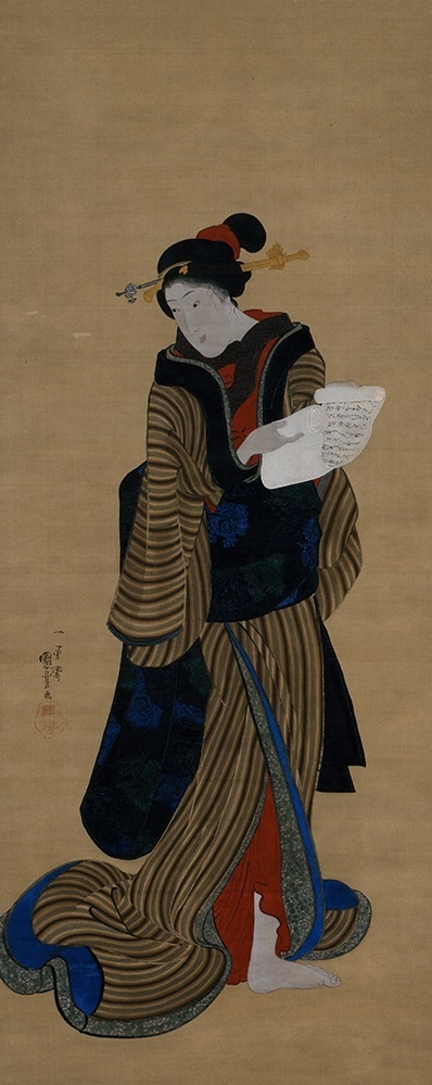 歌川国芳「文読美人図」摘水軒記念文化振興財団蔵、千葉市美術館寄託［後期］