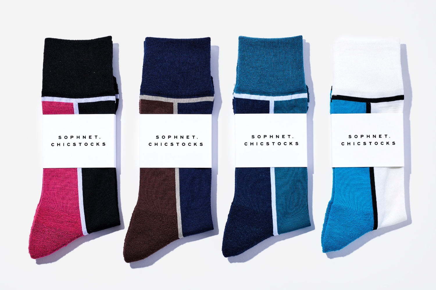 ソフネット×シックストックス第3弾、“鮮やかカラー”のライン入りソックスなど