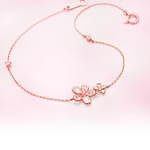 4℃"桜"モチーフの新作ジュエリー、ローズクォーツ＆ピンクゴールド輝くネックレスやピアス｜写真3