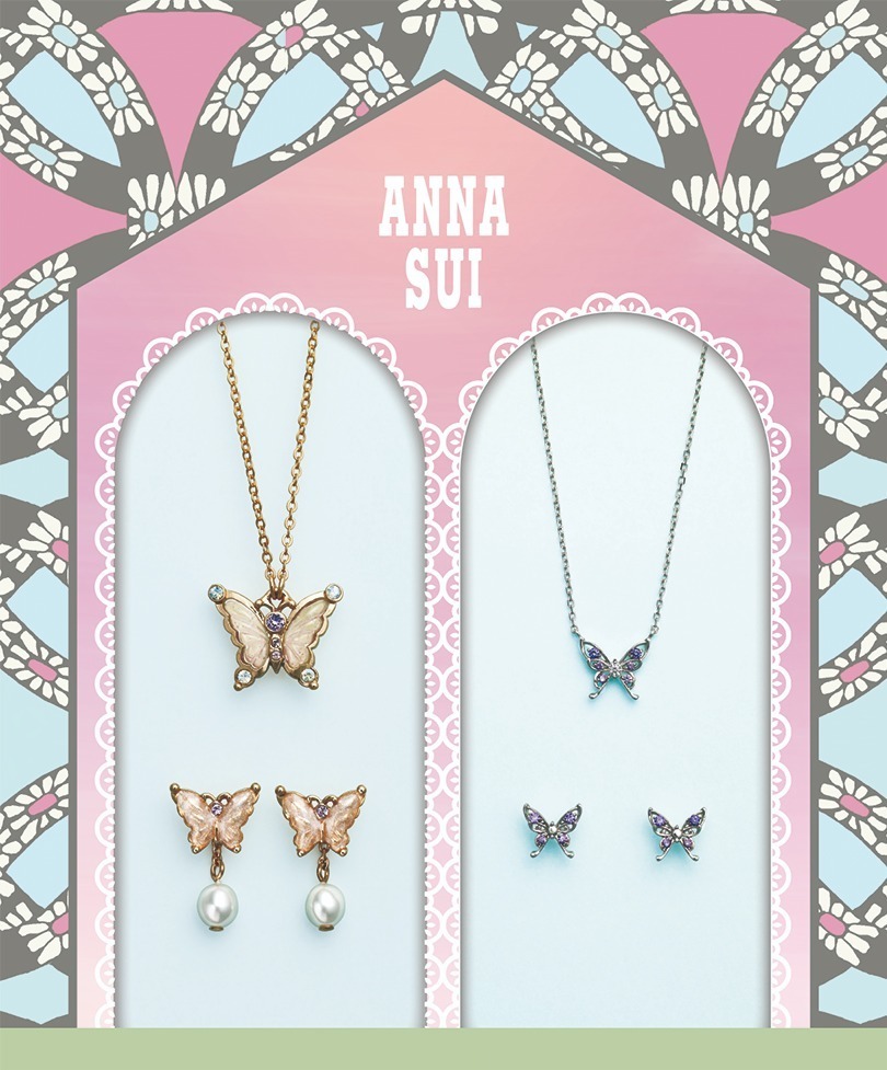 ✴︎アナスイ　可愛い蝶のイヤリングとネックレスセット✴︎