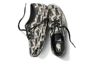 VANS×オープニングセレモニー「オーセンティック」スニーカー、レオパード×チェッカーボード柄