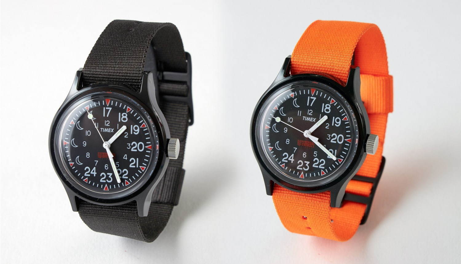 タイメックス×ユニバーサルオーバーオールの腕時計、ブラック＆オレンジの付替えベルト2種付属 - ファッションプレス