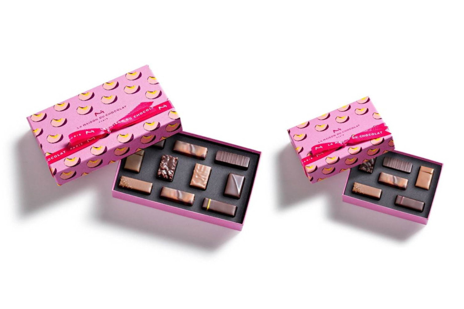 ラ・メゾン・デュ・ショコラのホワイトデー“ピーチ風味”のチョコレート、ポップな桃柄BOXで