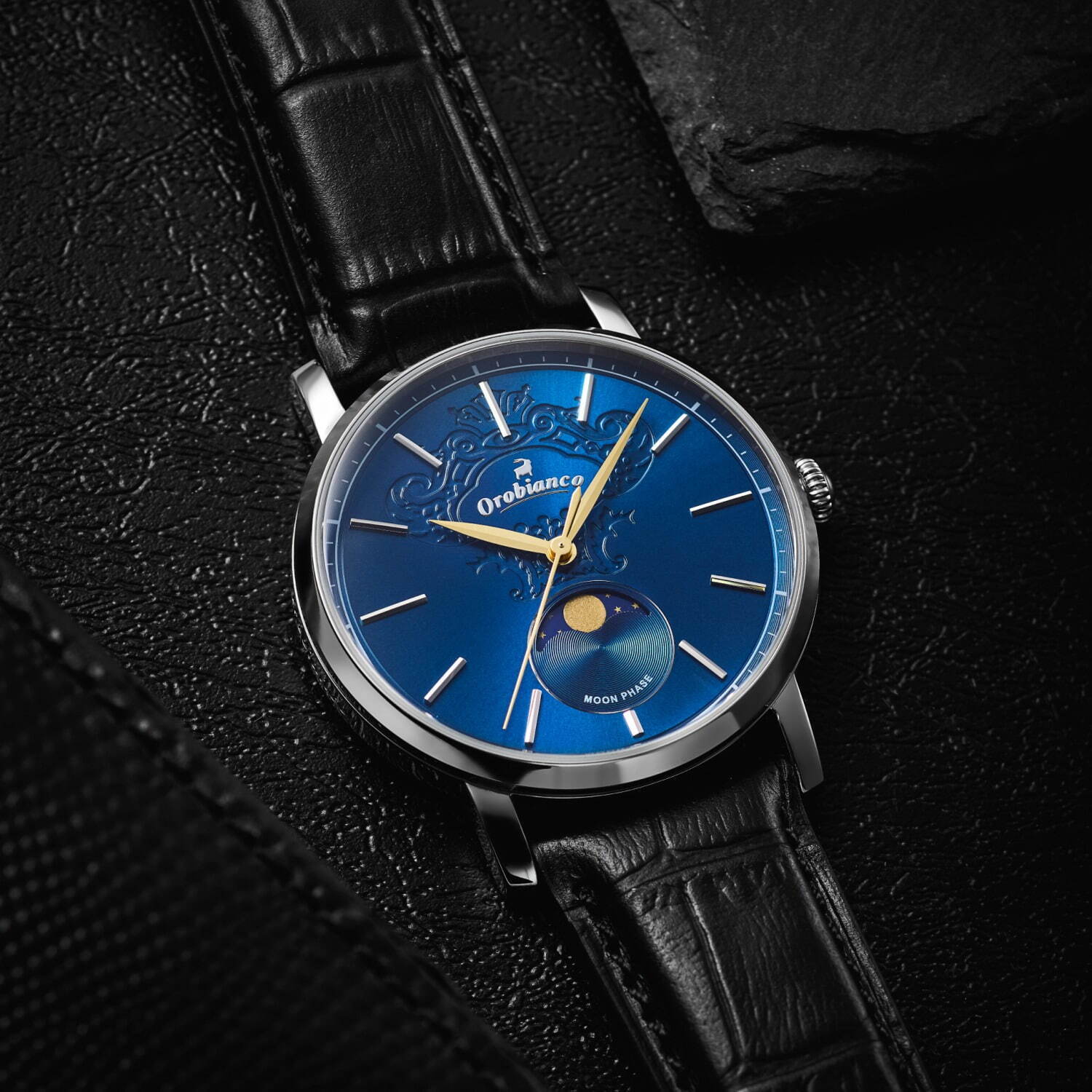 オロビアンコ25周年腕時計は夜空のような青色文字盤×漆黒ベルト - ザ 