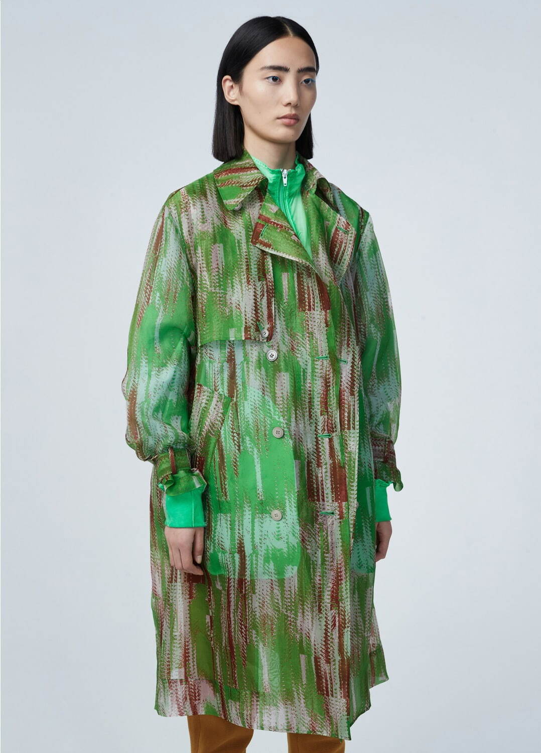 Knit-print Organza Trench Coat 41,800円(税込)