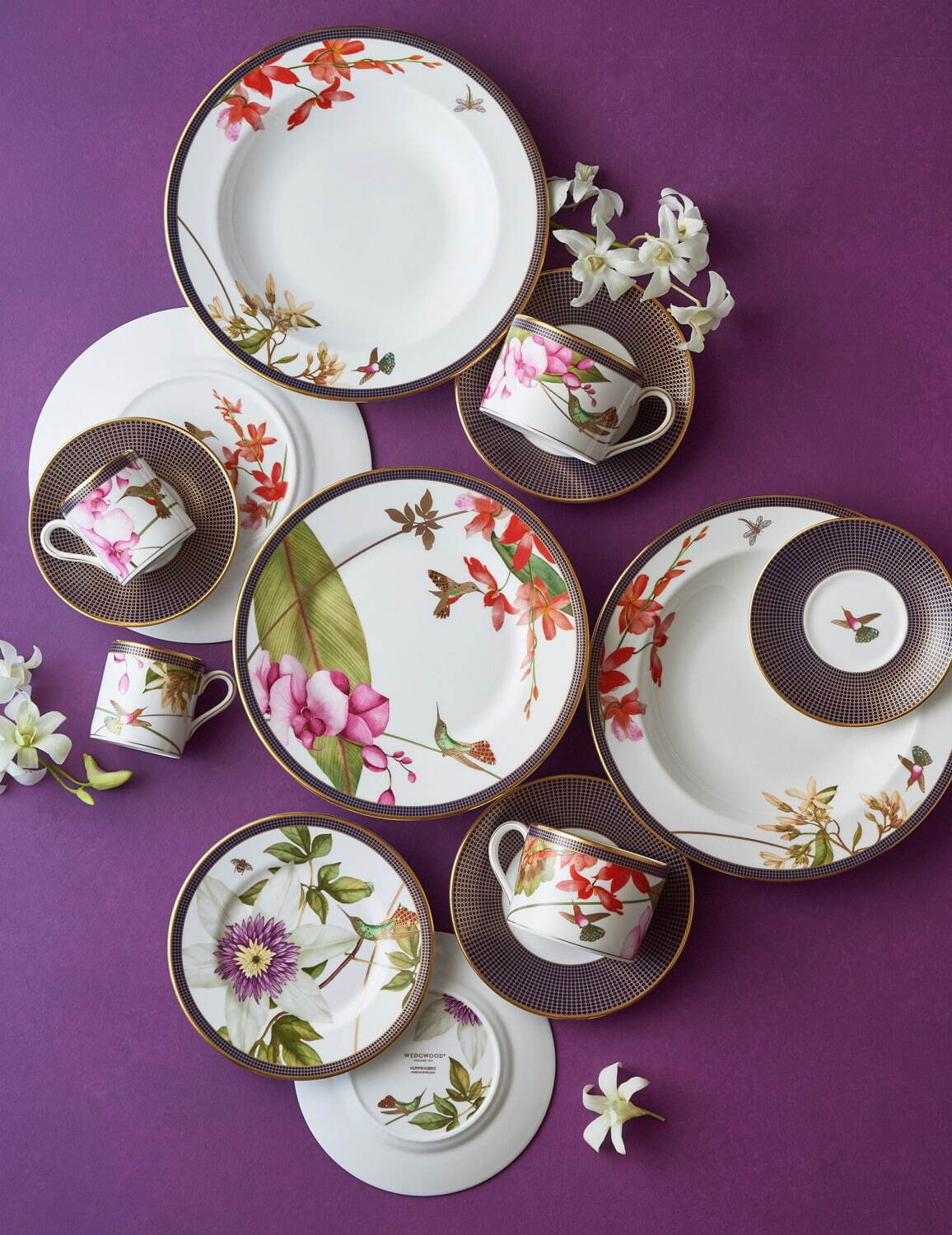 ウェッジウッド ゴールド フラワー ブルー ネックレス WEDGWOOD 陶器