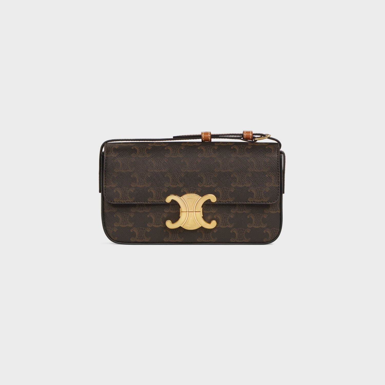 セリーヌ トリオンフ ロゴ CELINE /セリーヌ トリオンフ ロゴ キルティング レザーショルダー黒