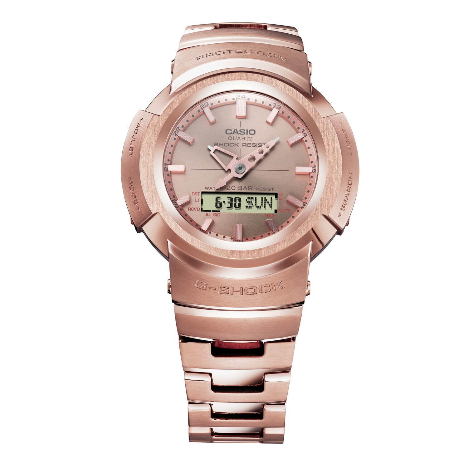 G-SHOCK“ローズゴールド”のフルメタル腕時計、“金属の塊”から削りだ 