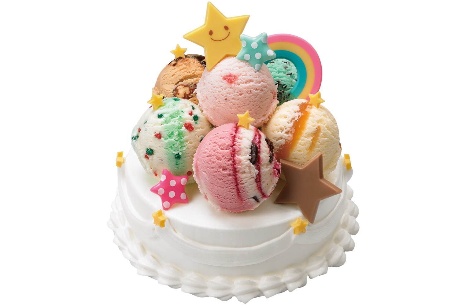 サーティワン初“フレーバーを選べる”アイスクリームケーキ、星＆虹チョコでデコレーションも | 写真