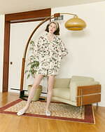 スナイデル ホーム2021年春夏ルームウェア、苺柄のヴィンテージ風パジャマ＆ねこ柄ロンTワンピ｜写真21