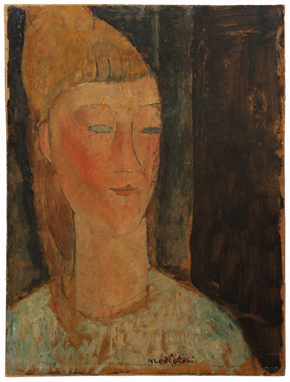 アメデオ・モディリアーニ《少女の肖像》1915年頃 個人蔵