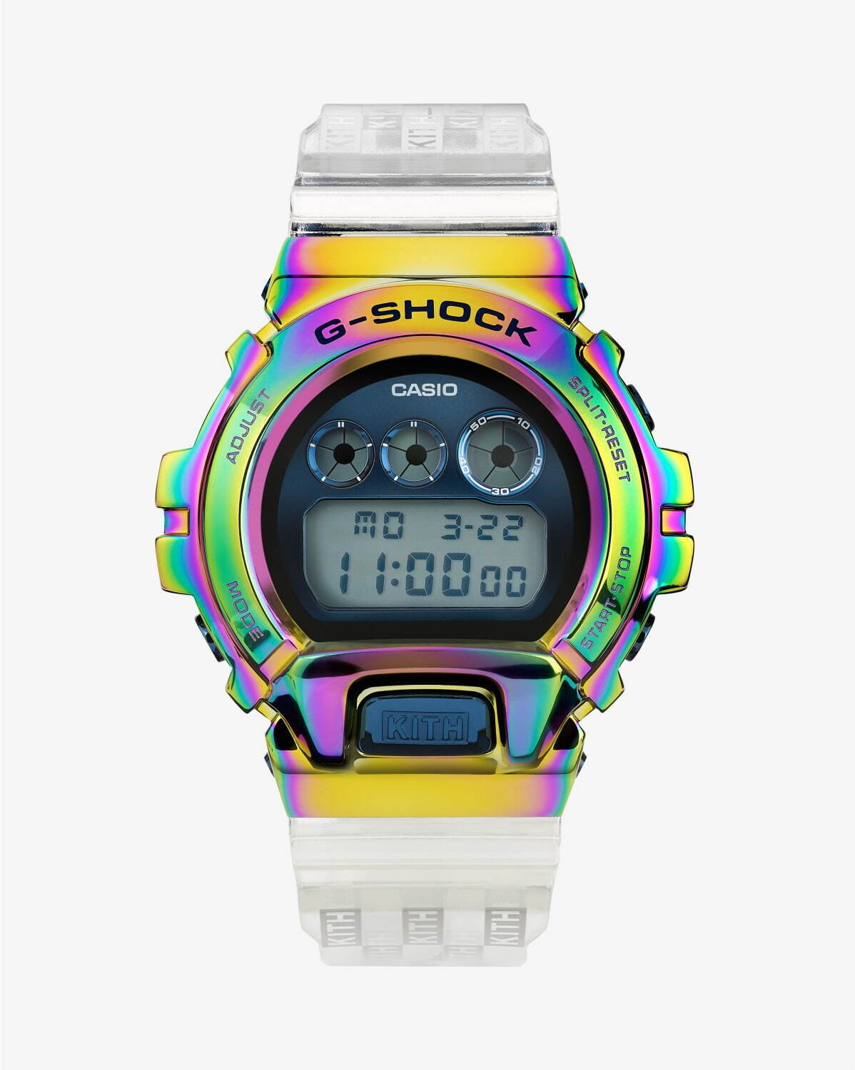 KITHとG-SHOCKの腕時計、レインボーメタルフレーム×クリアバンドの「GM-6900」 - ファッションプレス