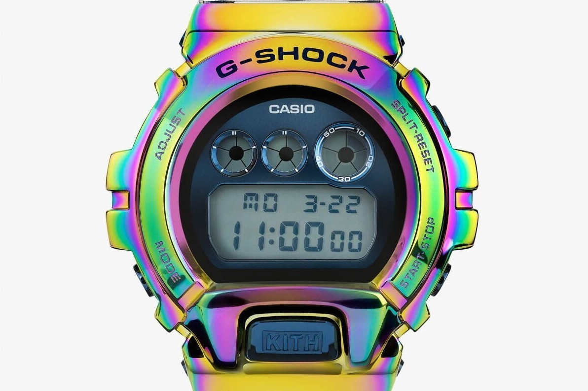 KITHとG-SHOCKの腕時計、レインボーメタルフレーム×クリアバンドの「GM ...