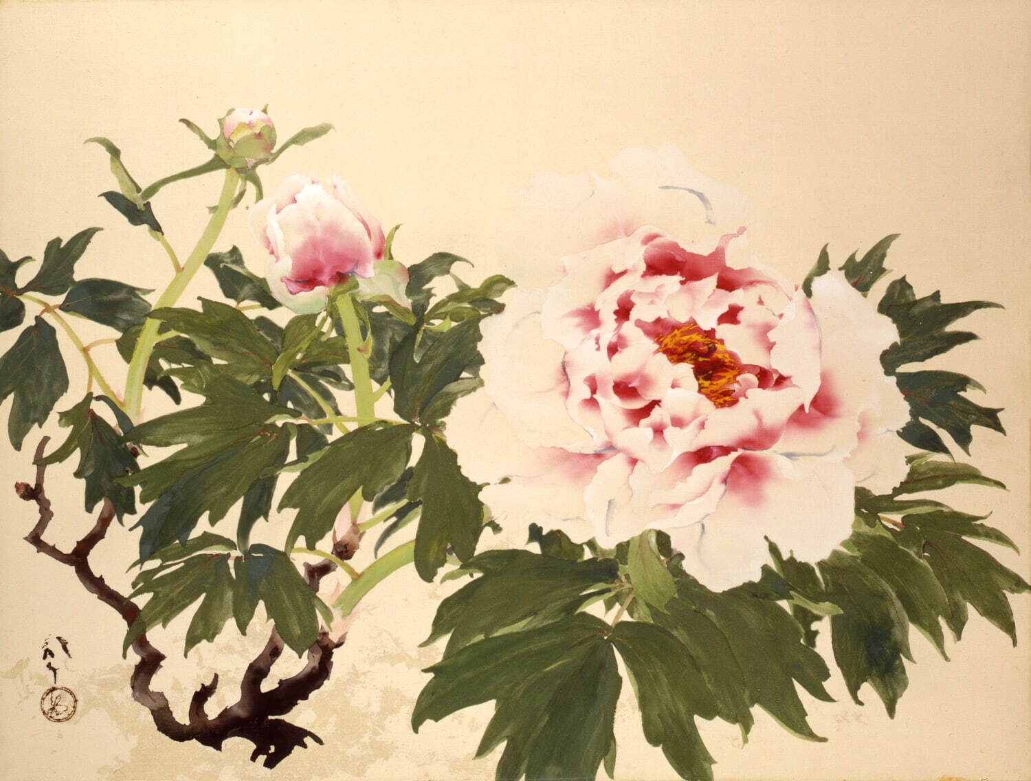 絵画 「日本画」花⓵ 日展出品受賞経験者が描いた一品です(^-^)v