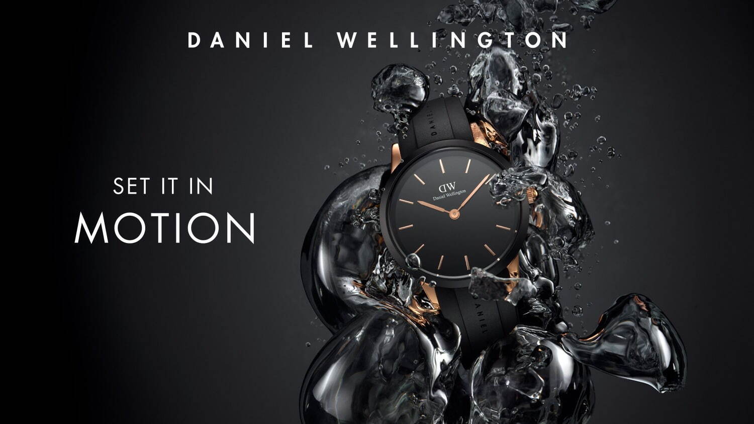 ダニエル・ウェリントン初の防水腕時計、黒を基調にローズゴールド＆シルバーで｜写真6