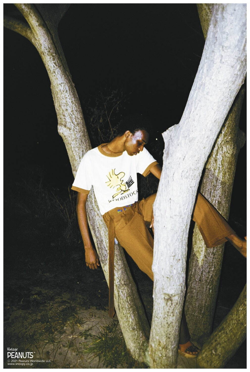 ダイリク×ピーナッツ「ウッドストック」のトリムTシャツ、洗い＆ダメージ加工で古着風に | 写真