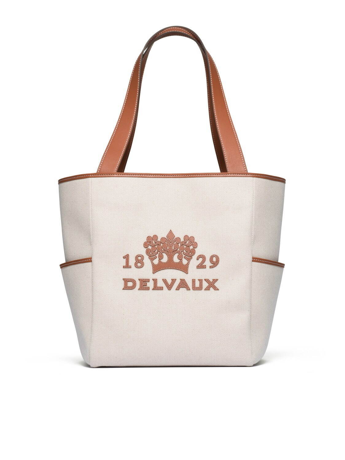 デルヴォーの新作トートバッグ「ディライト」大胆にロゴを配して 