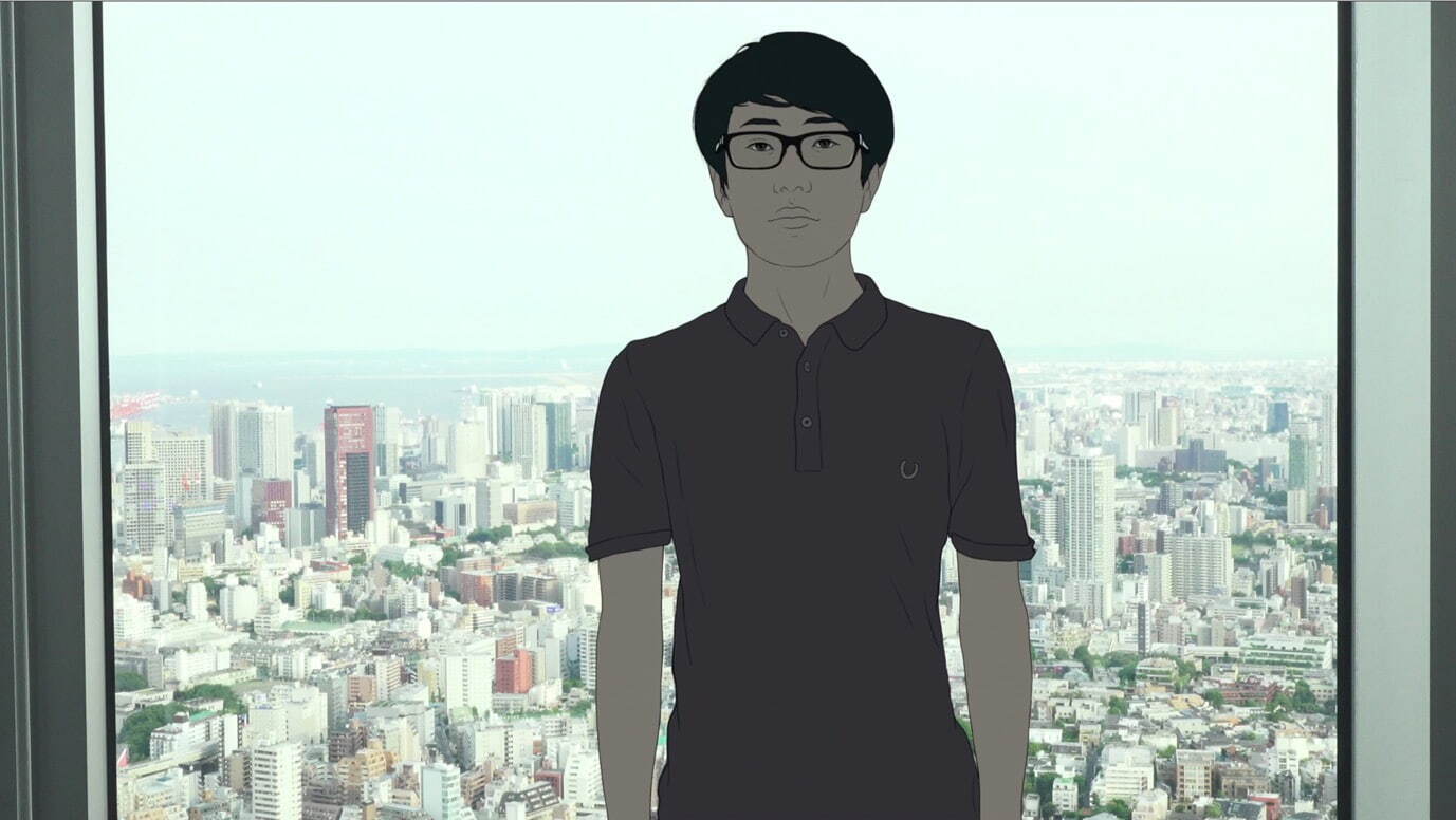 佐藤雅晴《東京尾行》2015-2016年 アニメーション、12チャンネル・ビデオ(HD、カラー)、自動演奏ピアノ ループ