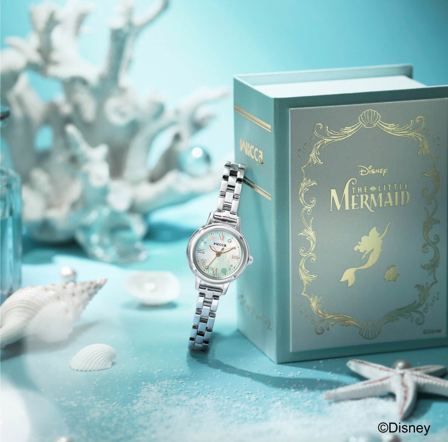 ウィッカからディズニー リトル マーメイド の限定腕時計 白蝶貝の文字盤で海の世界を表現 ファッションプレス