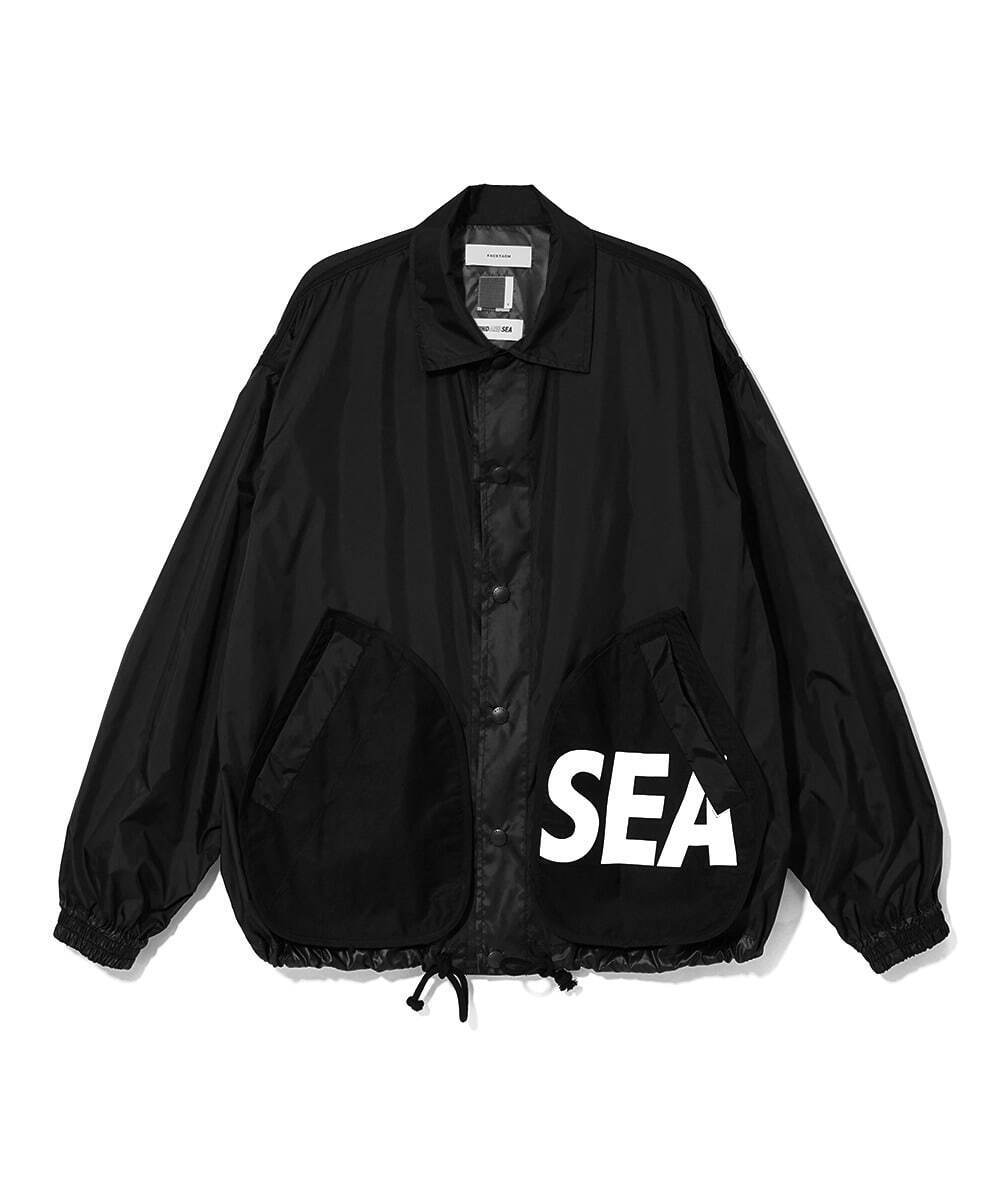 L 黒 wind and sea coach jacket コーチジャケット