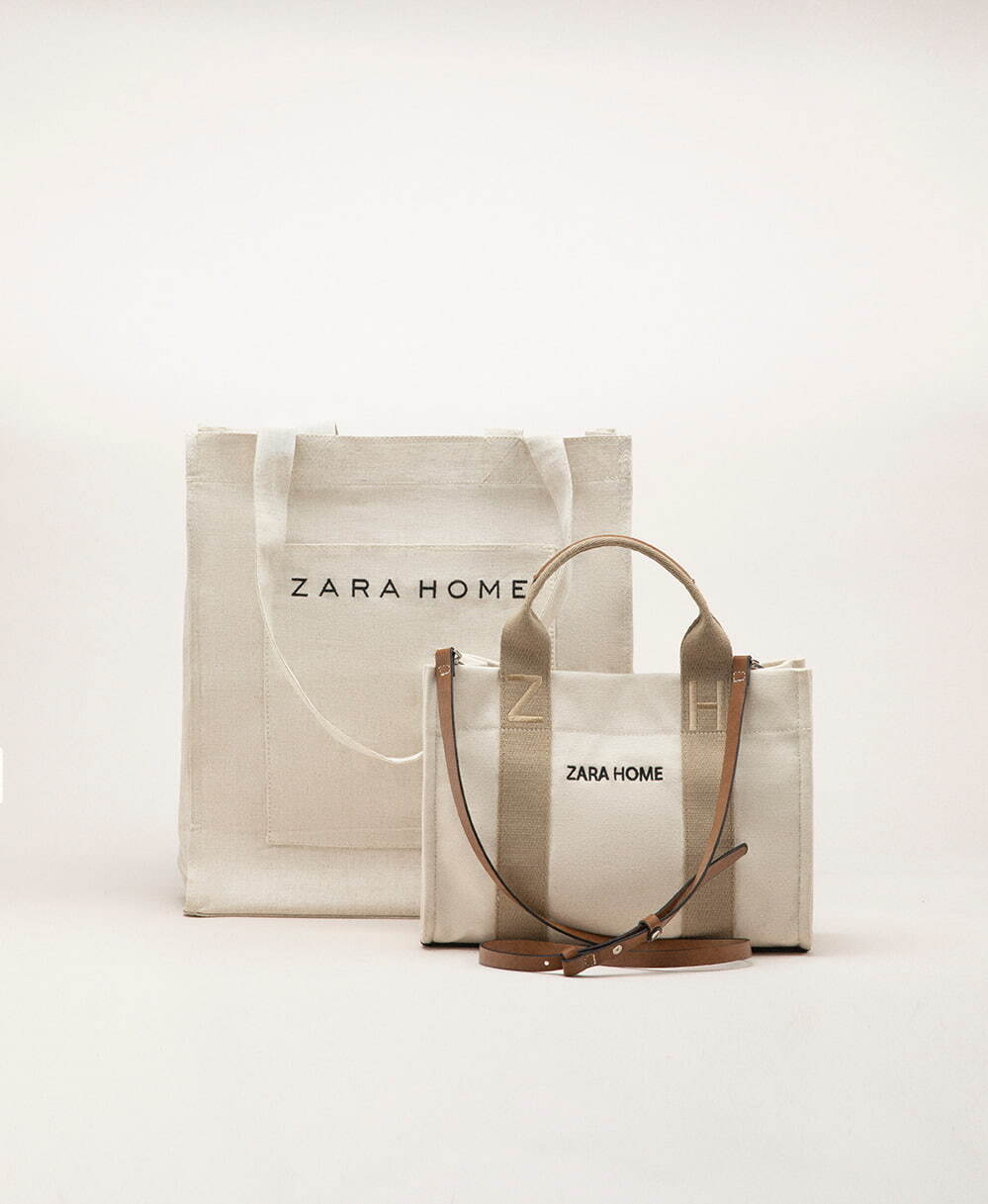 ZARA ロゴ キャンバス ミニトートバッグ