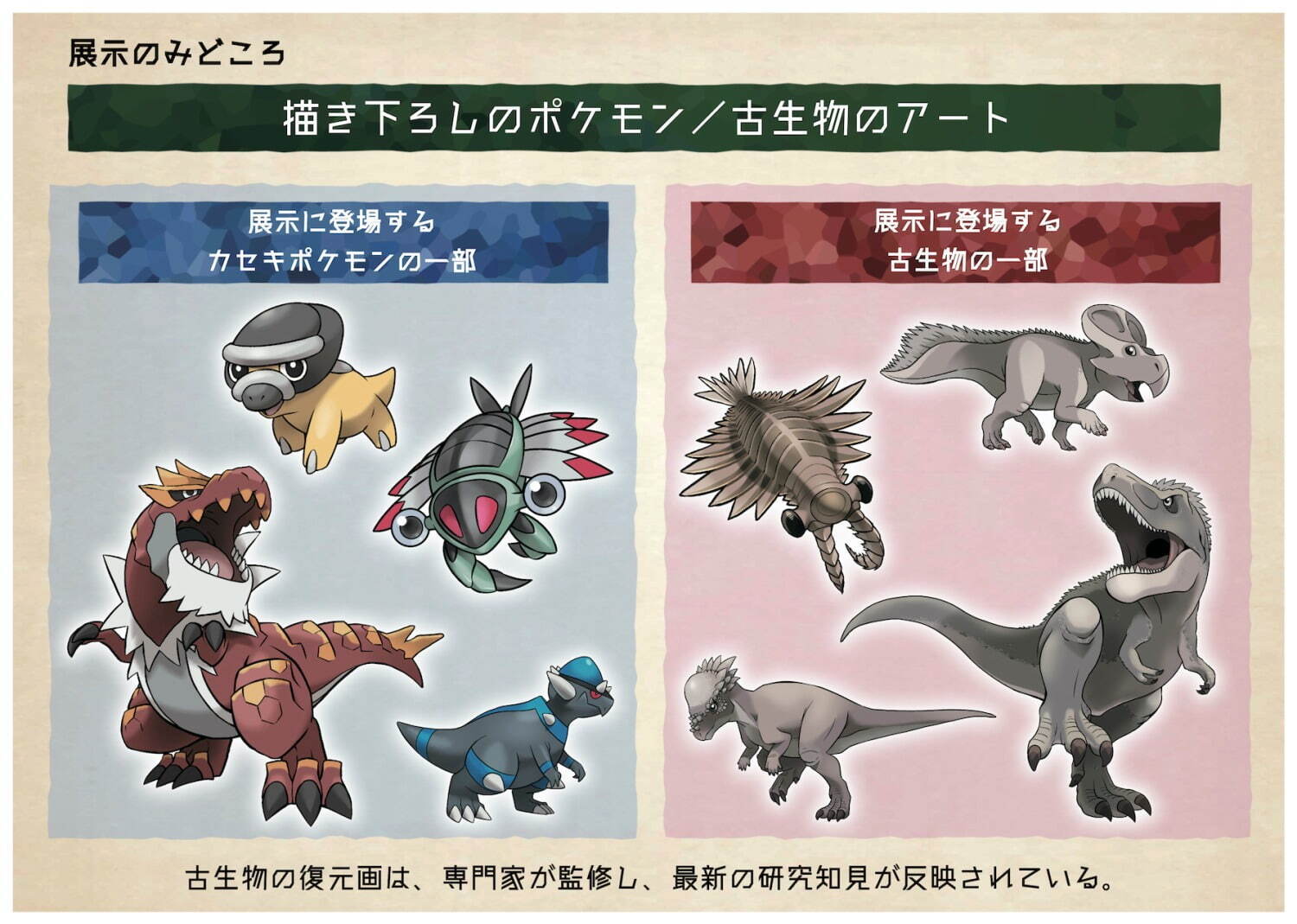 巡回展「ポケモン化石博物館」開催、カセキポケモンの骨格想像図や実物大模型も｜写真4