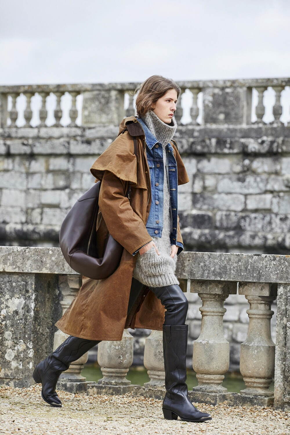 CELINE 21AW レクタングルPコート 44 セリーヌ CELINE セリーヌ 21AW HIGH NECK COLLAR COAT IN HOUNDSTOOTH