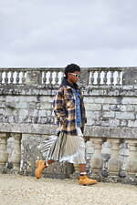 セリーヌ 2021年冬ウィメンズコレクション、メゾンのコードにフレッシュなアクセントを効かせて｜写真97