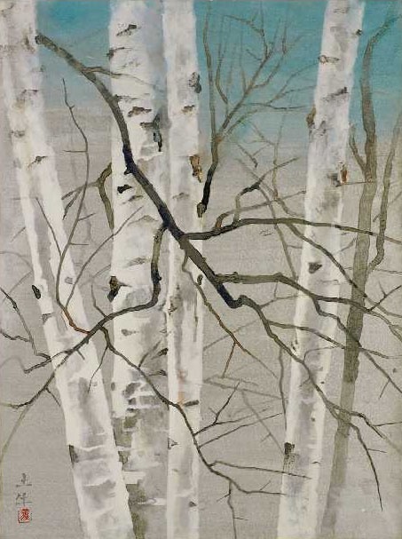 奥村土牛「白樺」1976年