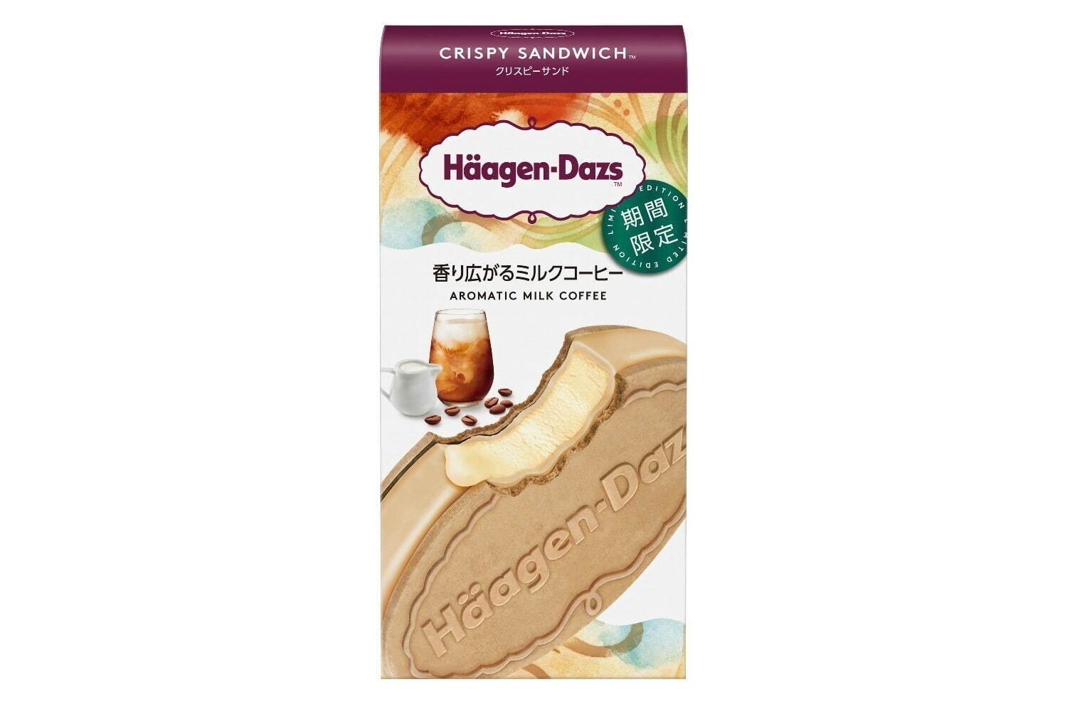 ハーゲンダッツ新クリスピーサンド「香り広がるミルクコーヒー」濃厚ミルクアイスクリーム×ほろ苦コーヒー