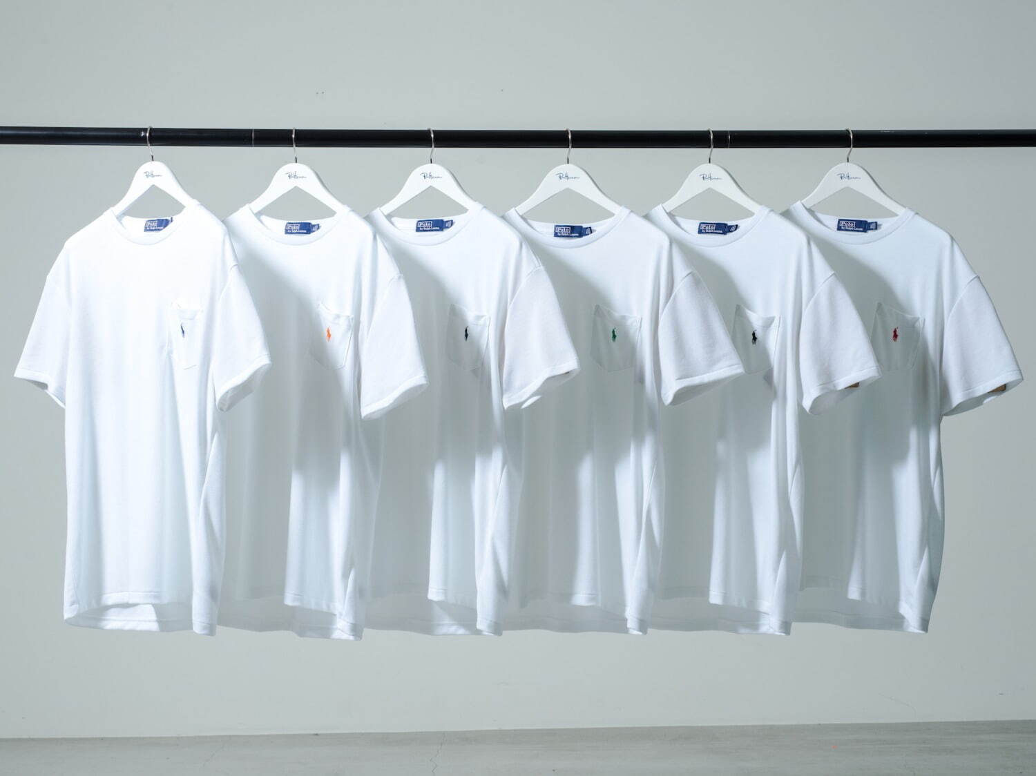 ロンハーマン別注ポロ ラルフ ローレンのTシャツ、ホワイトボディに全6色のロゴ刺繍｜写真2