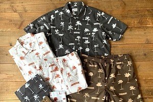 スタンダード カリフォルニア“ヤシの木”柄の半袖シャツ＆ショーツ、米アーティストとコラボ