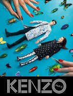 KENZO(ケンゾー)2013-14秋冬の広告で、菊地凛子が標本に