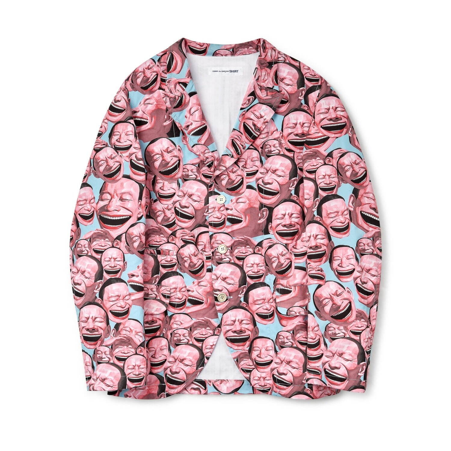 コム デ ギャルソン シャツ ユエ ミンジュン 笑顔 アートの反復プリントシャツやtシャツ ファッションプレス
