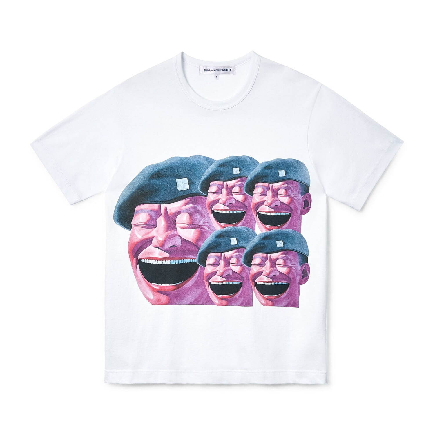 コム デ ギャルソン・シャツ×ユエ・ミンジュン - “笑顔”アートの反復プリントシャツやTシャツ｜写真14