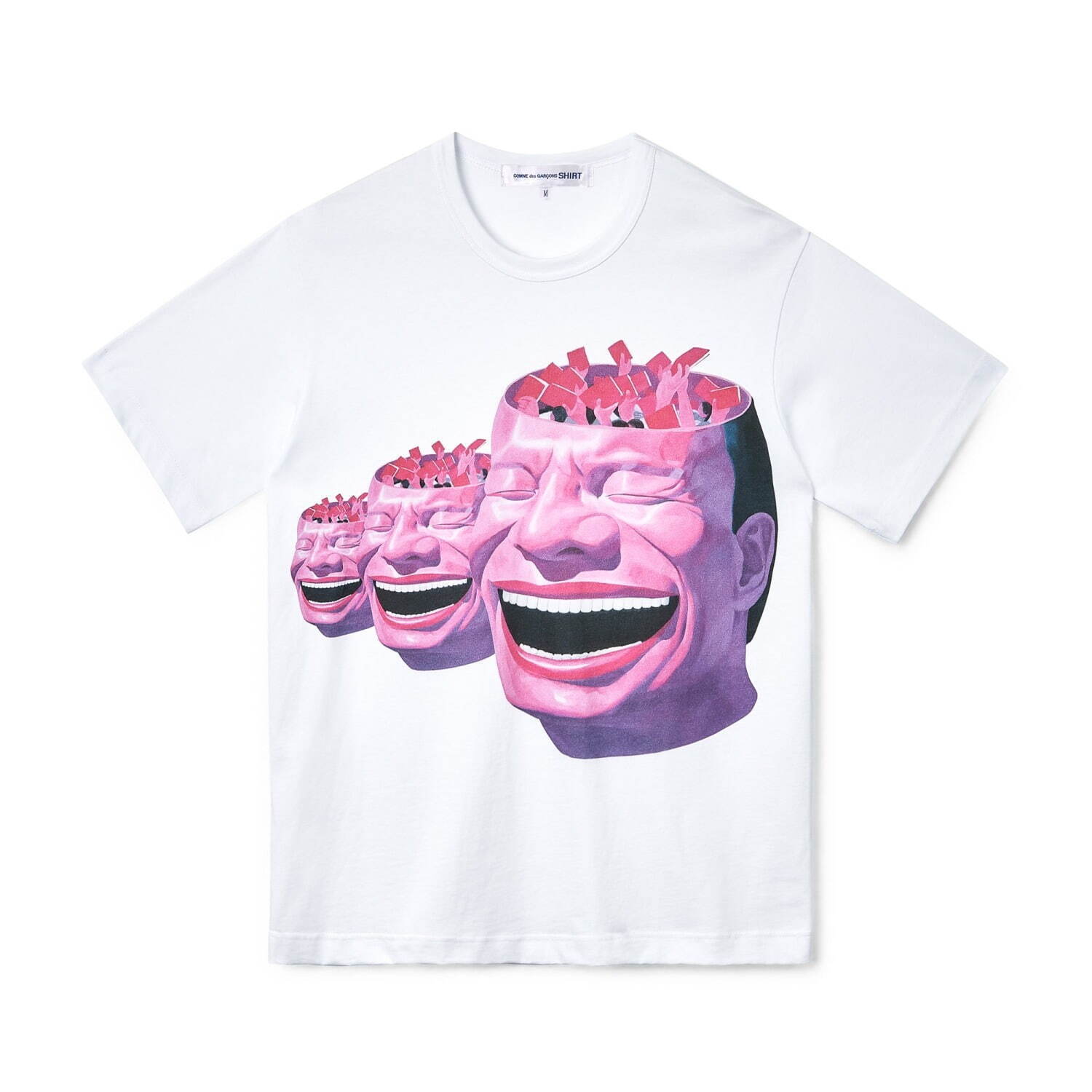 コム デ ギャルソン・シャツ×ユエ・ミンジュン - “笑顔”アートの反復プリントシャツやTシャツ｜写真16