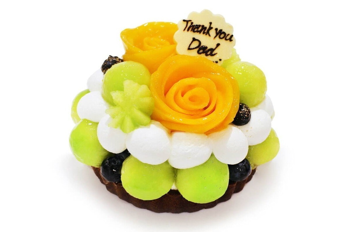 カフェコムサ“バラの花束”に見立てた父の日ケーキ、とろけるマンゴー×果汁たっぷりメロン