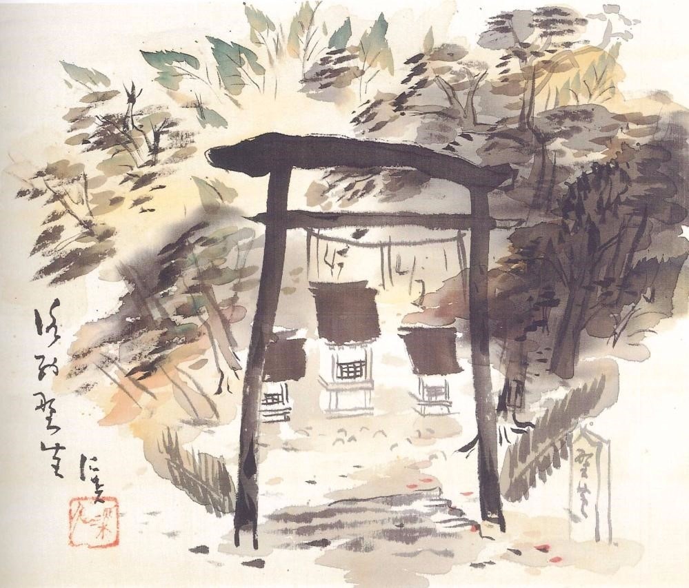 野々宮図 富田渓仙筆