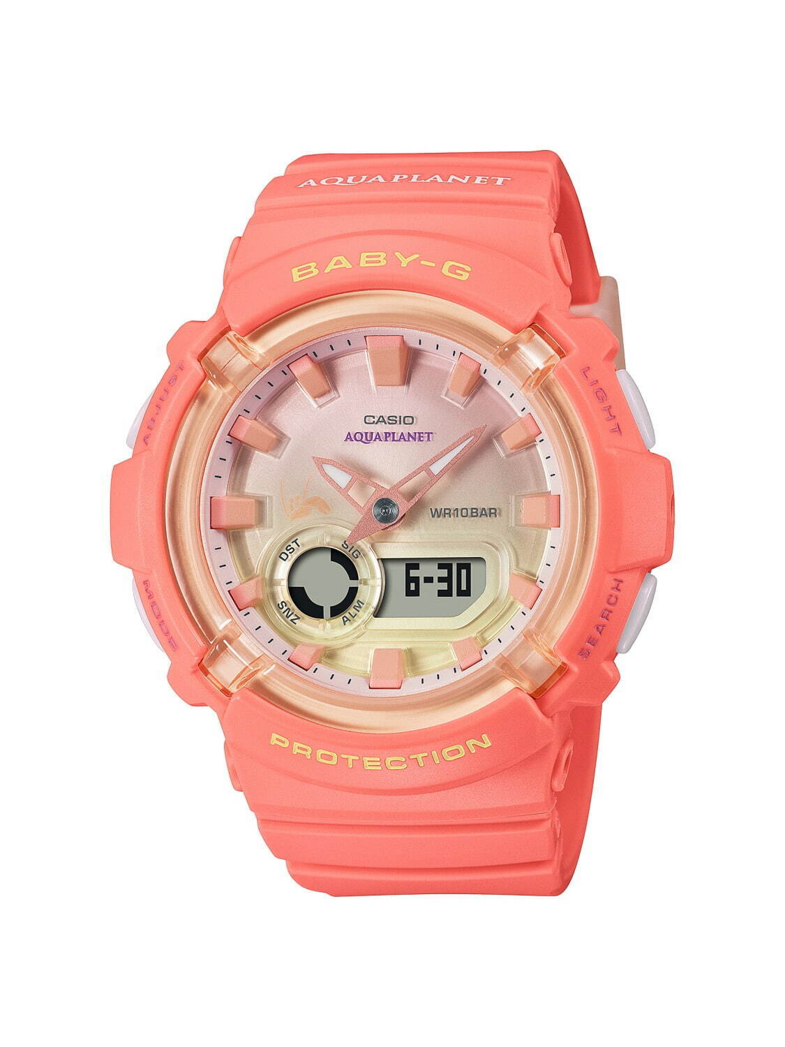 BABY-G“サンゴ”モチーフの新作腕時計、コーラルオレンジのケース＆グラデーション文字板｜写真2