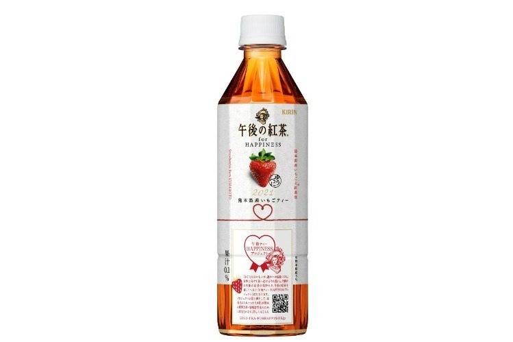 「キリン 午後の紅茶 for HAPPINESS 熊本県産いちごティー」500mL 154円(税込・希望小売価格)