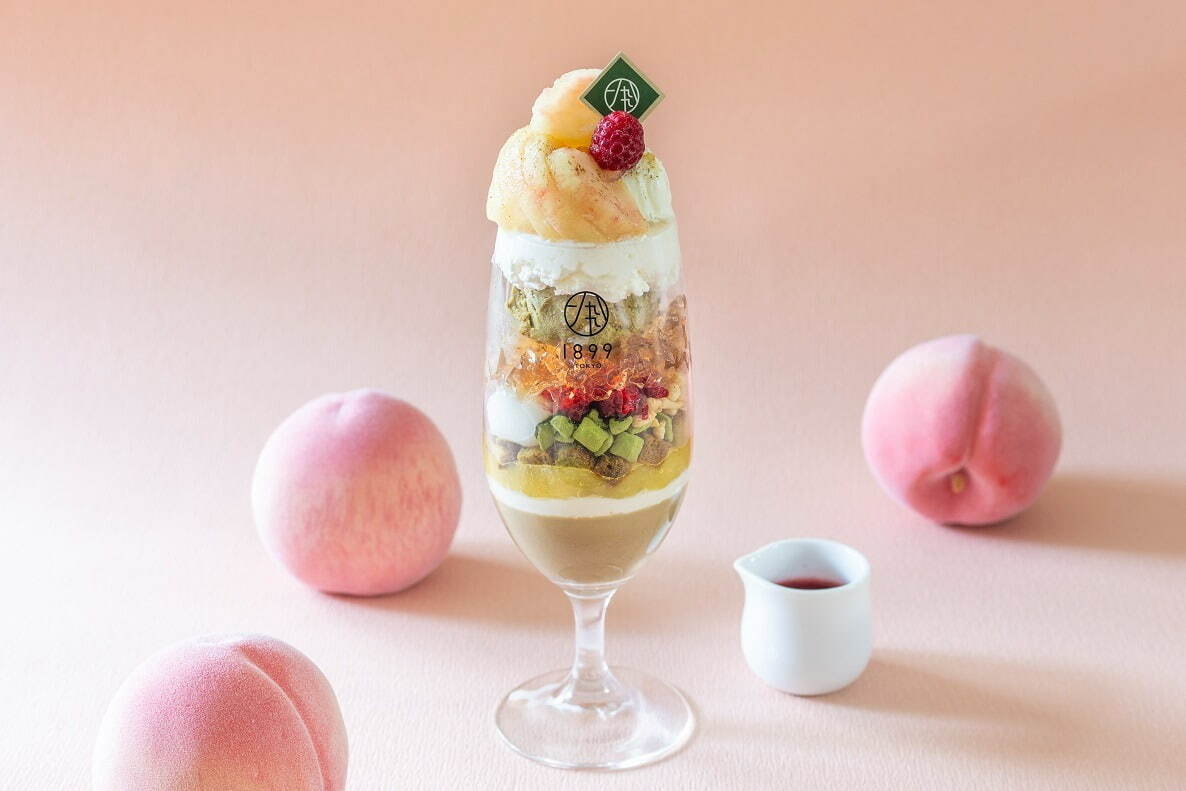 日本茶｜日本茶専門「レストラン1899お茶の水」お茶づくしのスイーツプレート＆桃とほうじ茶“17層”パフェ